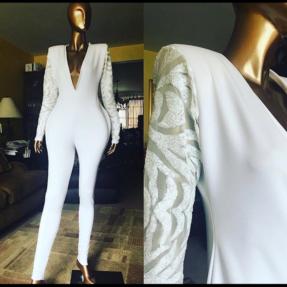 Customized white Jumpsuit